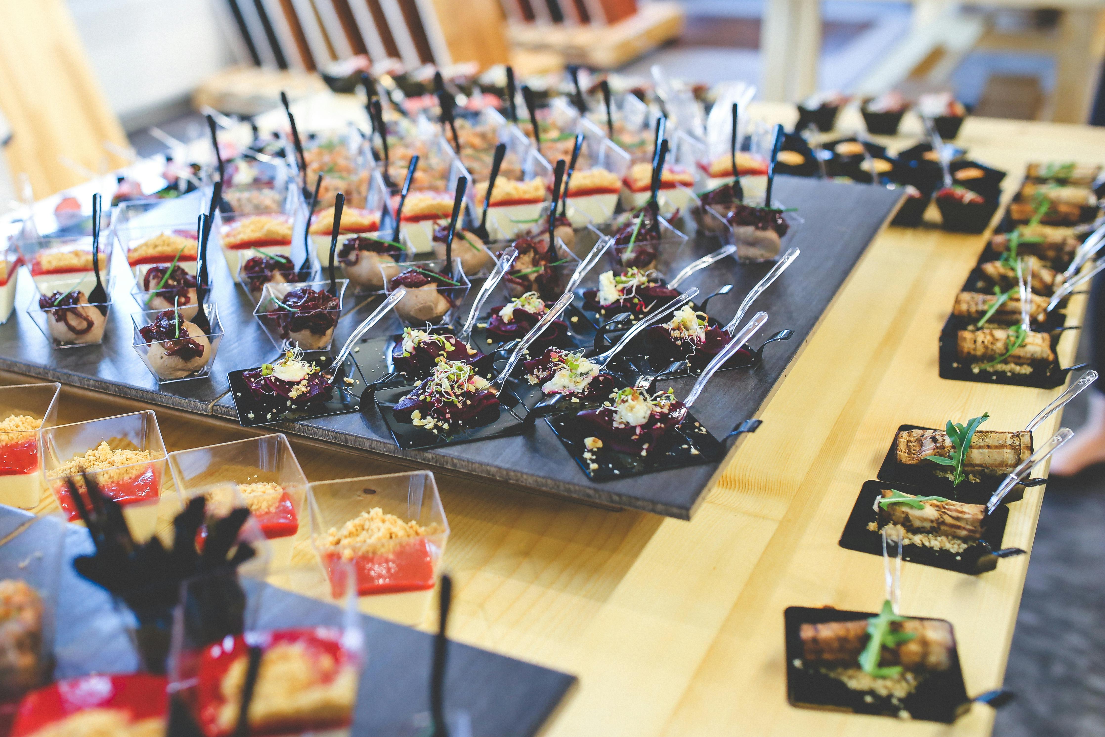 catering desserts on trays