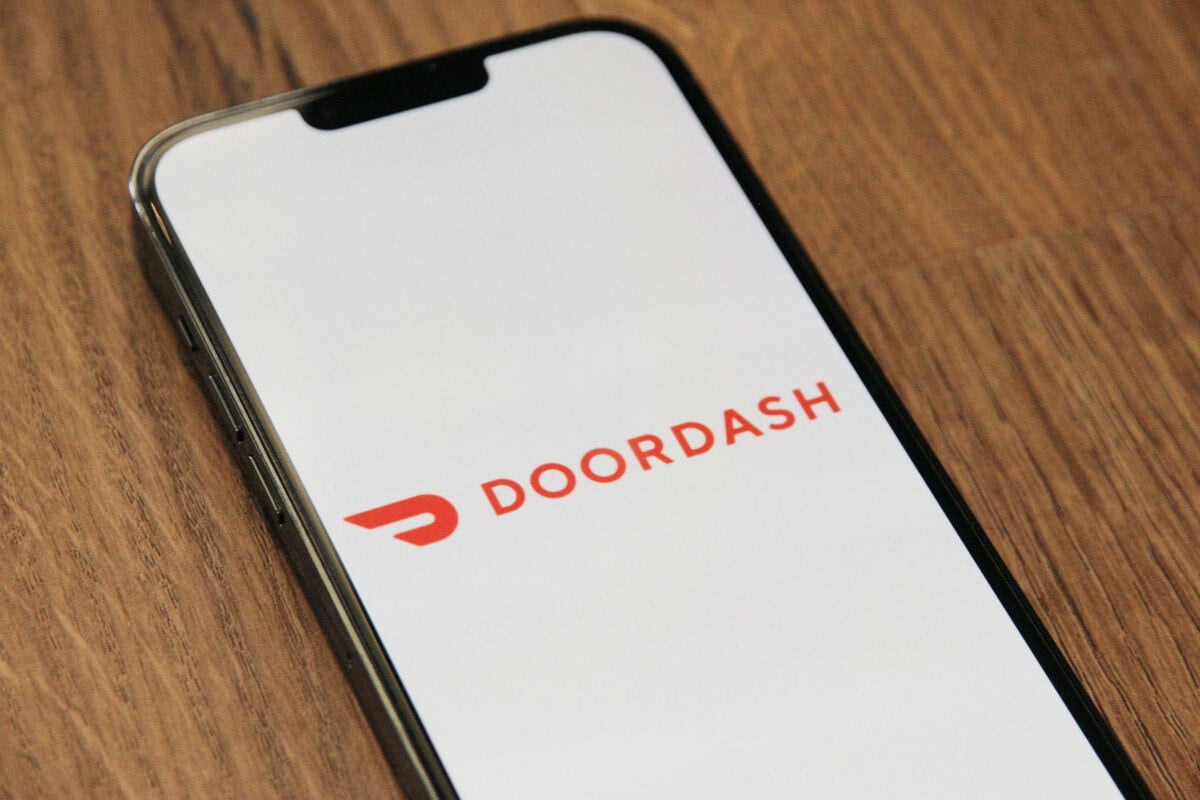 doordash logo on a smartphone