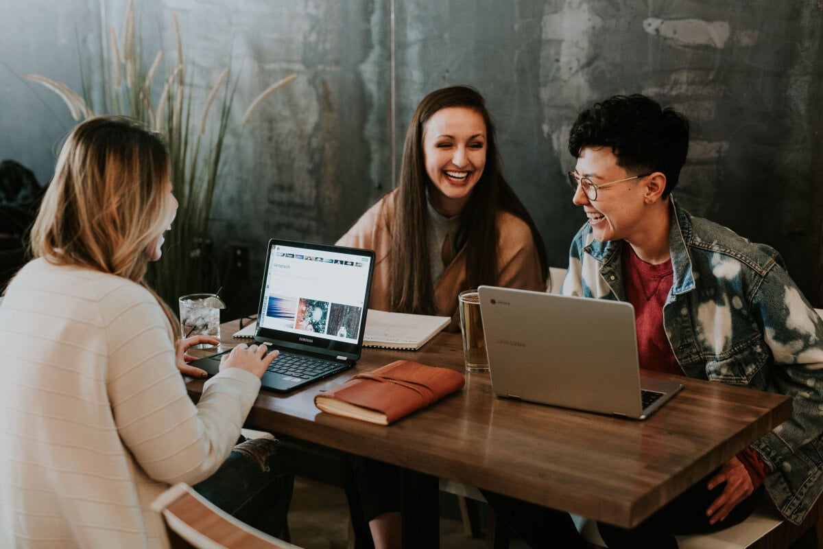 group of women using restaurant marketing software